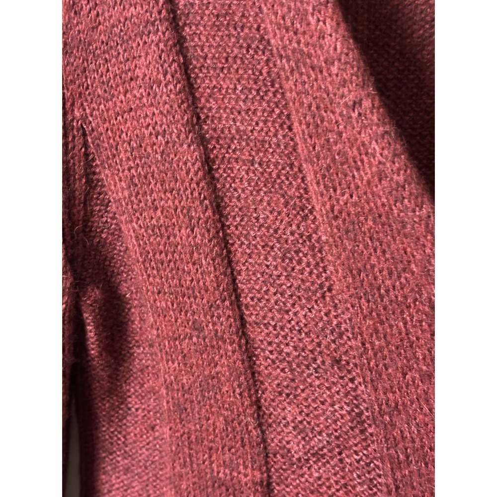 Eileen Fisher Size L Alpaca Silk Open Front Wine Burgundy Cardigan - Picture 6 of 7